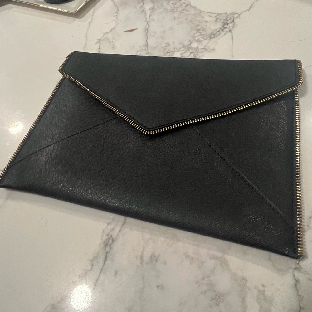Rebecca Minkoff Elegant Black Envelope Clutch